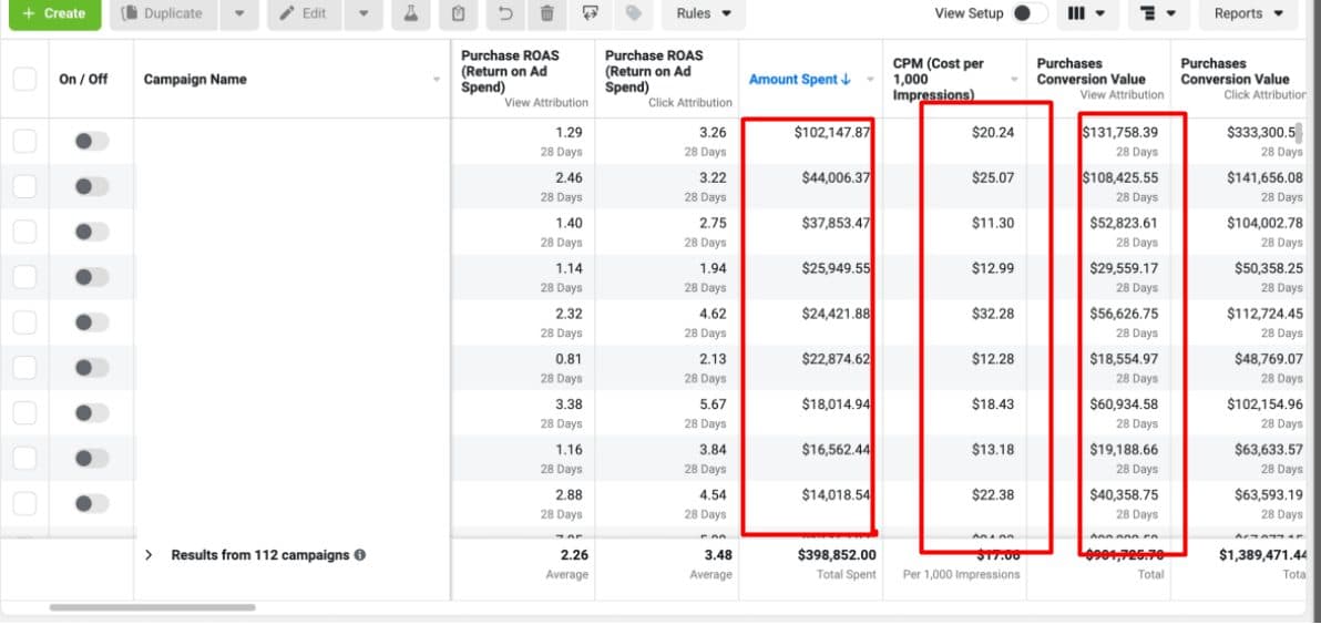 Facebook Ads Manager — campaign performance — screenshot 3