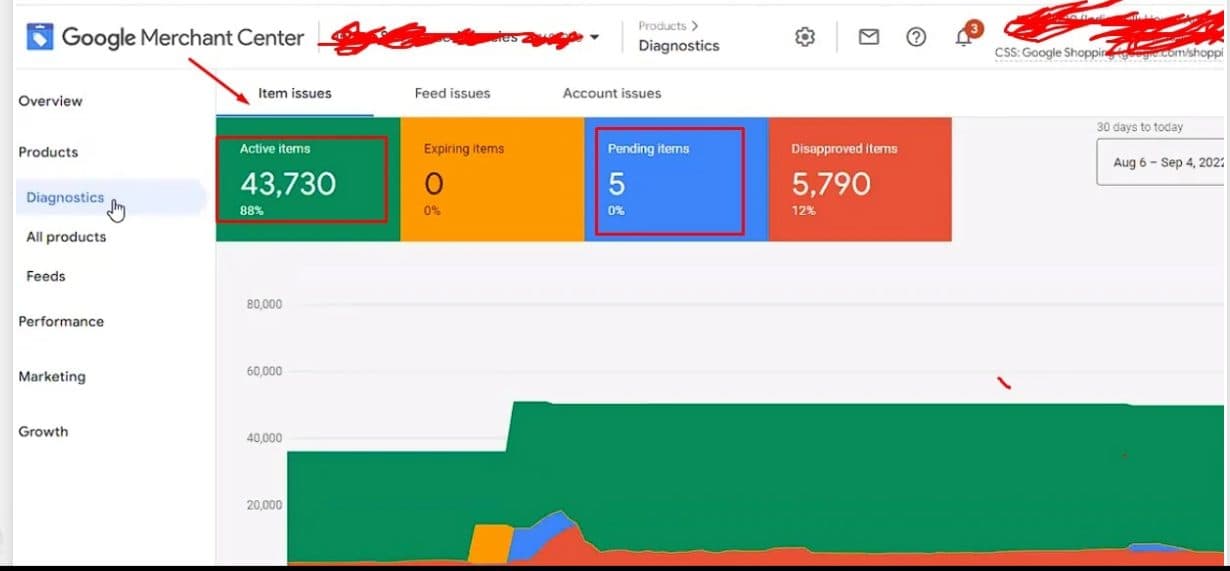 Google Merchant Center — feed health & diagnostics — screenshot 10